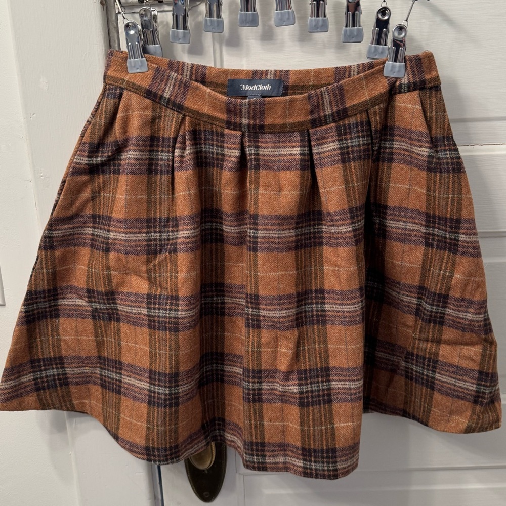 ModCloth plaid skater skirt